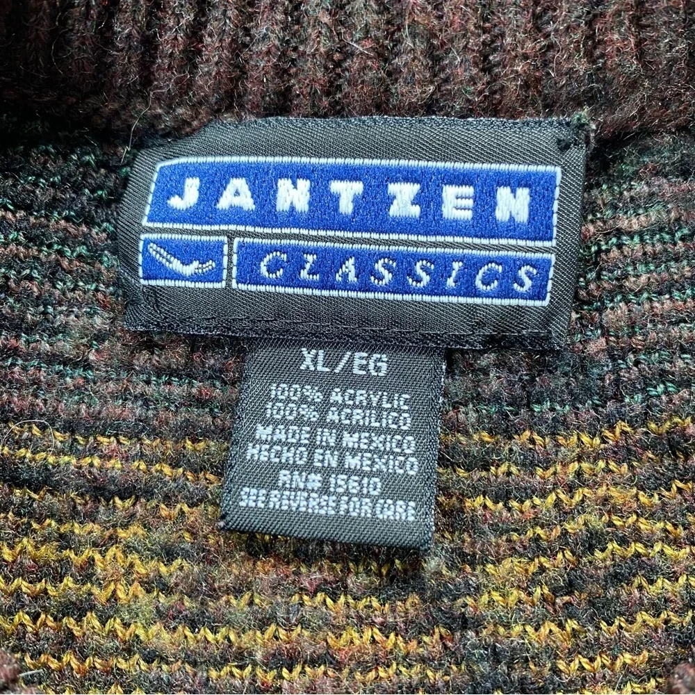 Vintage 90s Jantzen Classics Geometric Knit Crewneck Sweater